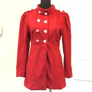 Buttoned Long Sleeves Turtleneck Coat